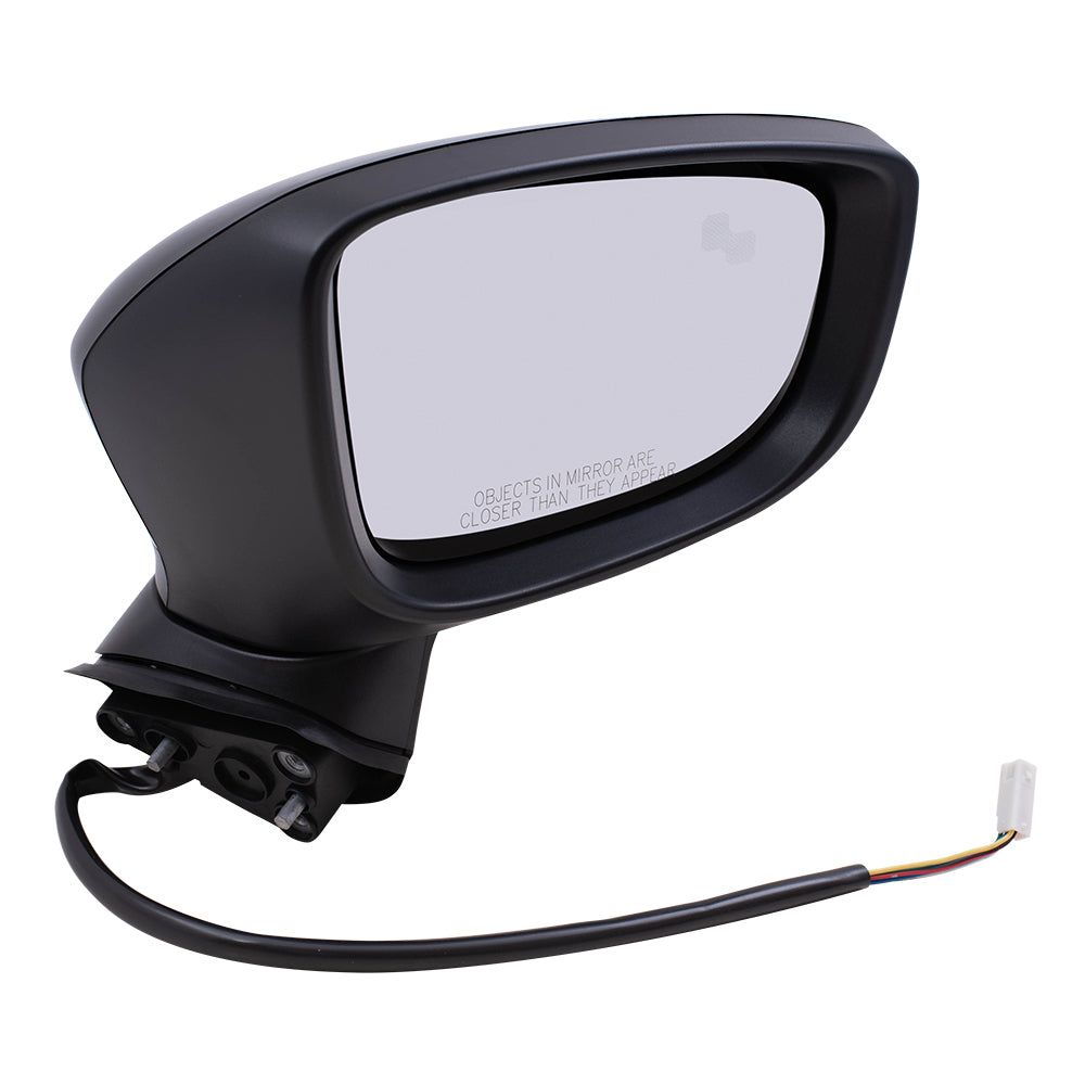 Replacement Passenger Power Mirror w/ Signal Blind Spot Detection Compatible with 2014 2015 2016 Mazda3