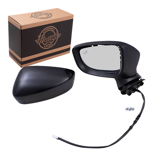 Replacement Driver Power Side Mirror Heated Signal Blind Spot Detection Compatible with 2017-2018 Mazda3 Japan