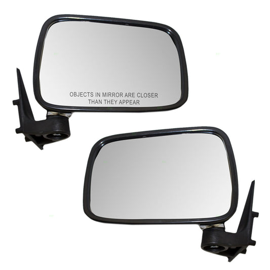 Brock Aftermarket Replacement Driver Left Passenger Right Manual Mirror Chrome Housing Set Compatible with 1986-1993 Mazda B-Series Pickup