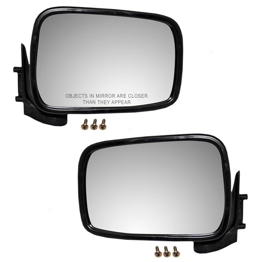 Brock Aftermarket Replacement Driver Left Passenger Right Manual Mirror Paint To Match Matte Black Housing Set Compatible with B-Series Pickup