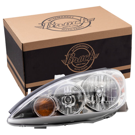 Brock Replacement Drivers Halogen Headlight Headlamp with Chrome Trim Compatible with 2005-2006 Camry 8115006180