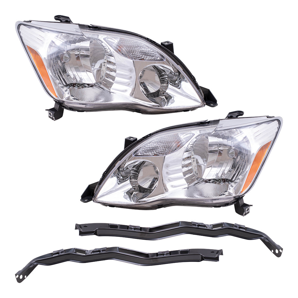 Brock Replacement Driver and Passenger Halogen Headlights Headlamps Compatible with 2005-2007 Avalon 81150-AC050 81110-AC050