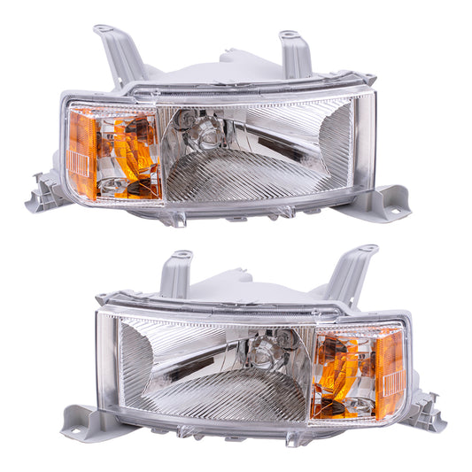 Brock Replacement Driver and Passenger Headlights Headlamps Compatible with 2004-2006 xB 81170-52440 81130-52440