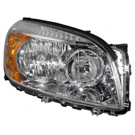 Brock Replacement Passengers Headlight Headlamp with Chrome Bezel Compatible with 2006-2008 Rav4 SUV 8113042331