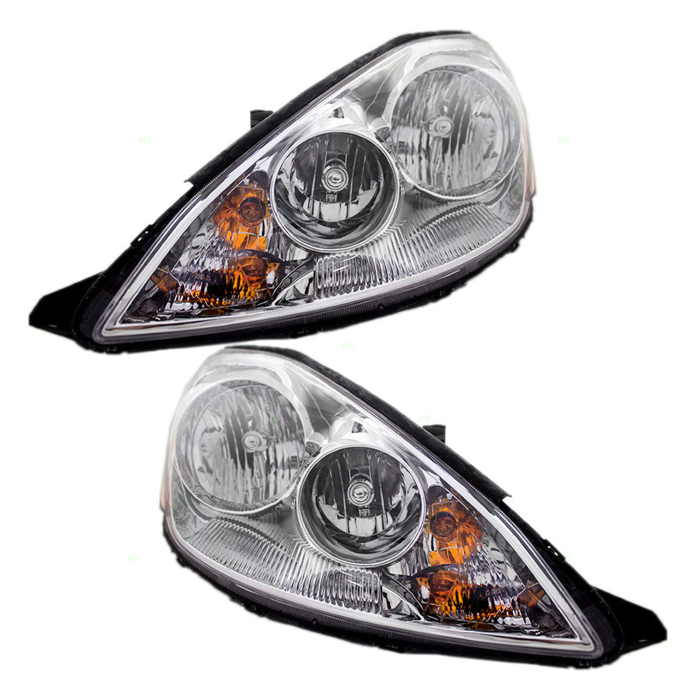 Brock Replacement Driver and Passenger Halogen Headlights Headlamps Compatible with 2006-2010 Sienna Van 81150-AE030 81110-AE030