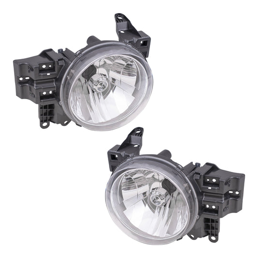 Brock Replacement Driver and Passenger Headlights Headlamps Compatible with FJ Cruiser 81106-35445 81105-35465