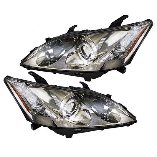 Brock Replacement Driver and Passenger Halogen Combination Headlights Compatible with ES350 8113033670 8117033670