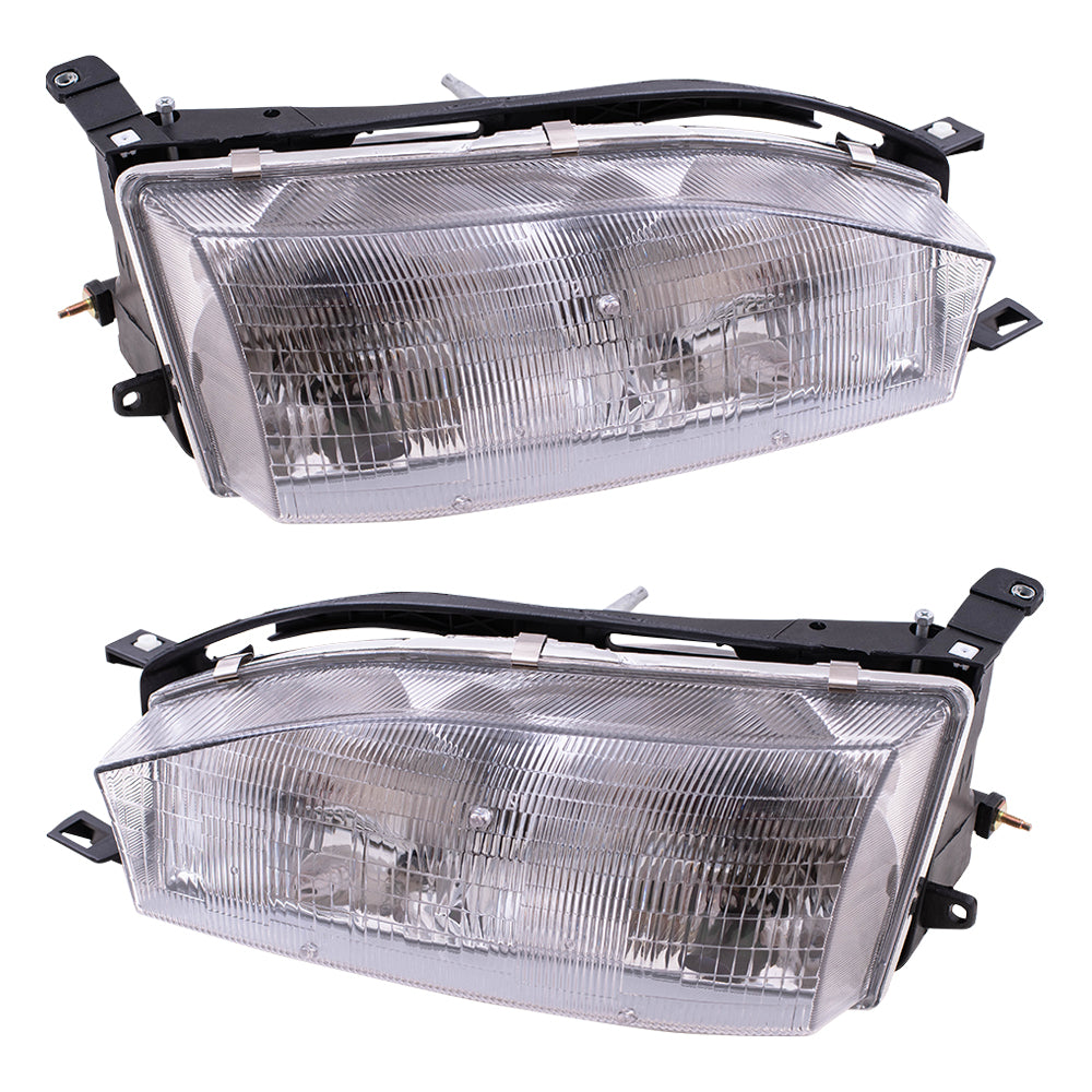 Brock Replacement Driver and Passenger Headlights Headlamps Compatible with 81150-06011 81110-06011