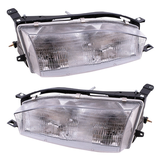 Brock Replacement Driver and Passenger Headlights Headlamps Compatible with 81150-06011 81110-06011