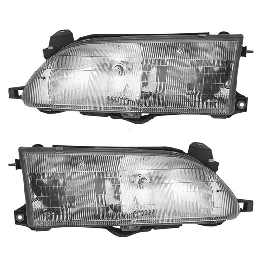 Brock Replacement Driver and Passenger Headlights Headlamps Compatible with 81150-1A491 81110-1E221