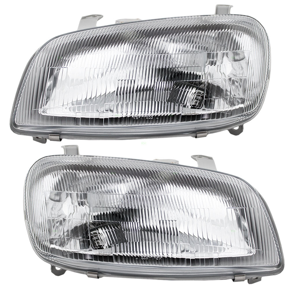 Brock Replacement Driver and Passenger Headlights Headlamps Compatible with 1996-1997 RAV4 81150-42060 81110-42060