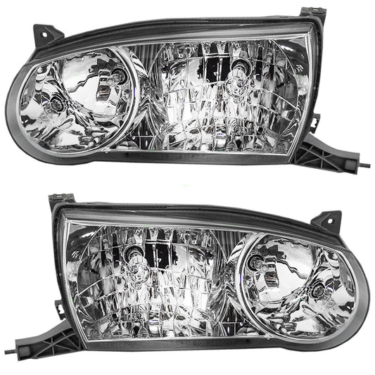 Brock Replacement Driver and Passenger Headlights Headlamps Compatible with Corolla 81150-02100 81110-02110