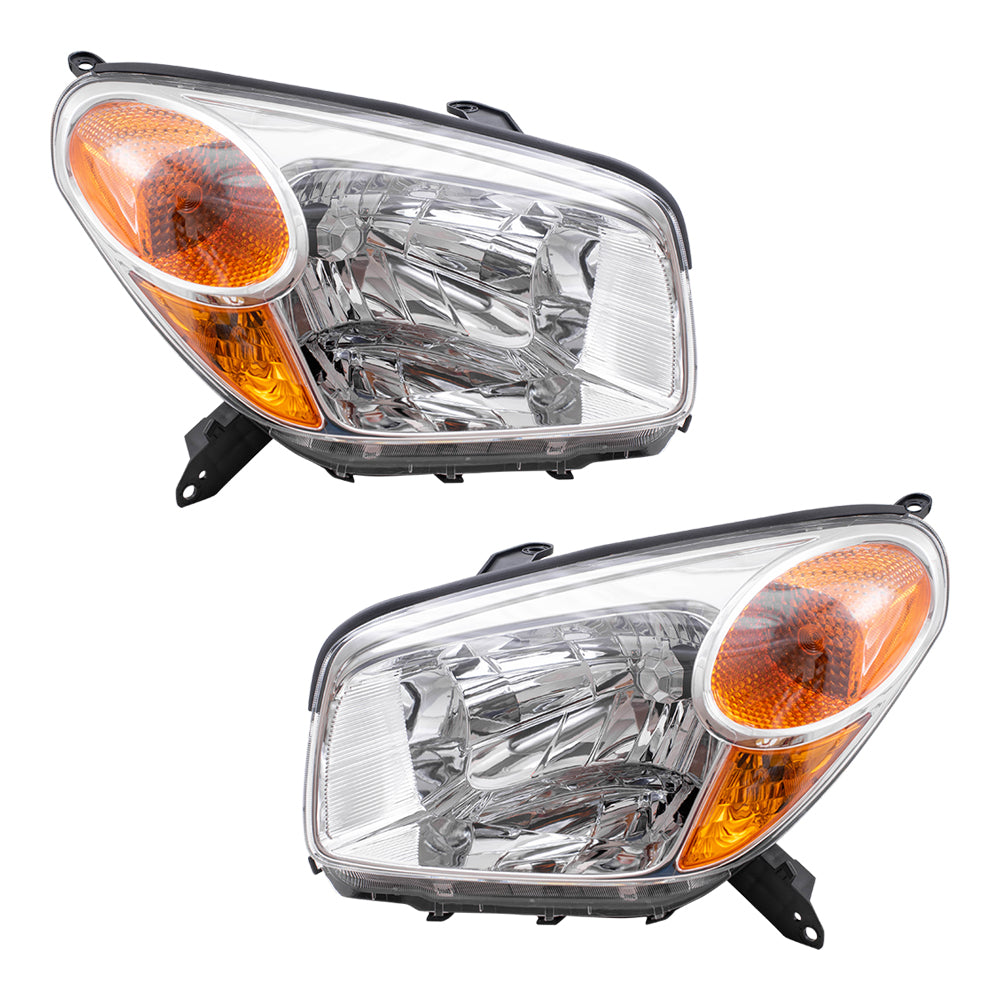 Brock Replacement Driver and Passenger Headlights Headlamps Compatible with RAV4 81106-42280 81105-42280