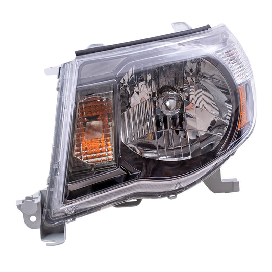 Brock Replacement Drivers Headlight Headlamp with Black Chrome Bezel Compatible with Tacoma Pickup 8115004173