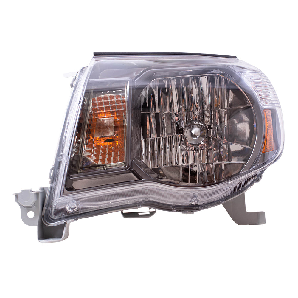 Brock Replacement Drivers Headlight Headlamp with Black Chrome Bezel Compatible with Tacoma Pickup 8115004173