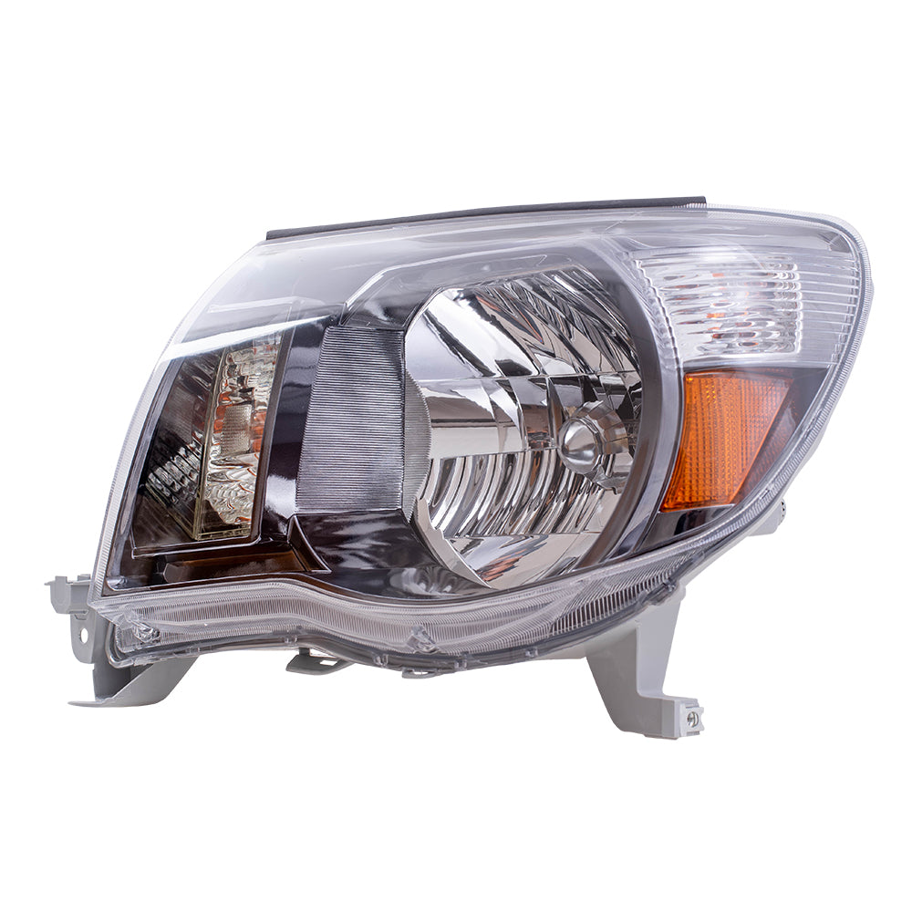 Brock Replacement Drivers Headlight Headlamp with Black Chrome Bezel Compatible with Tacoma Pickup 8115004173