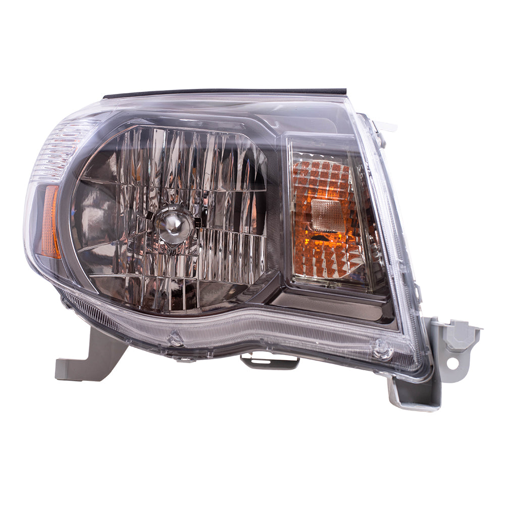 Brock Replacement Passengers Headlight Headlamp with Black Chrome Bezel Compatible with Tacoma Pickup 8111004173