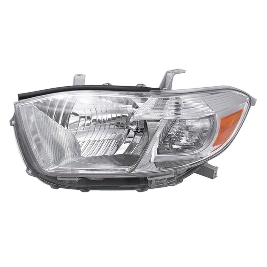 Brock Replacement Drivers Headlight Headlamp with Clear Lens Compatible with 2008-2010 Highlander SUV 8117048460