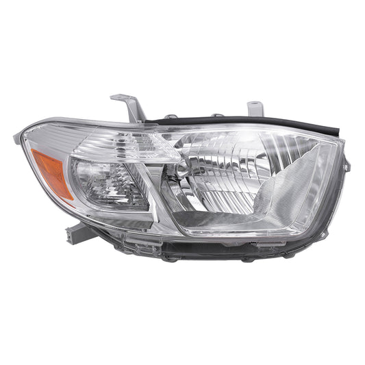 Brock Replacement Passengers Headlight Headlamp with Clear Lens Compatible with 2008-2010 Highlander SUV 8113048470