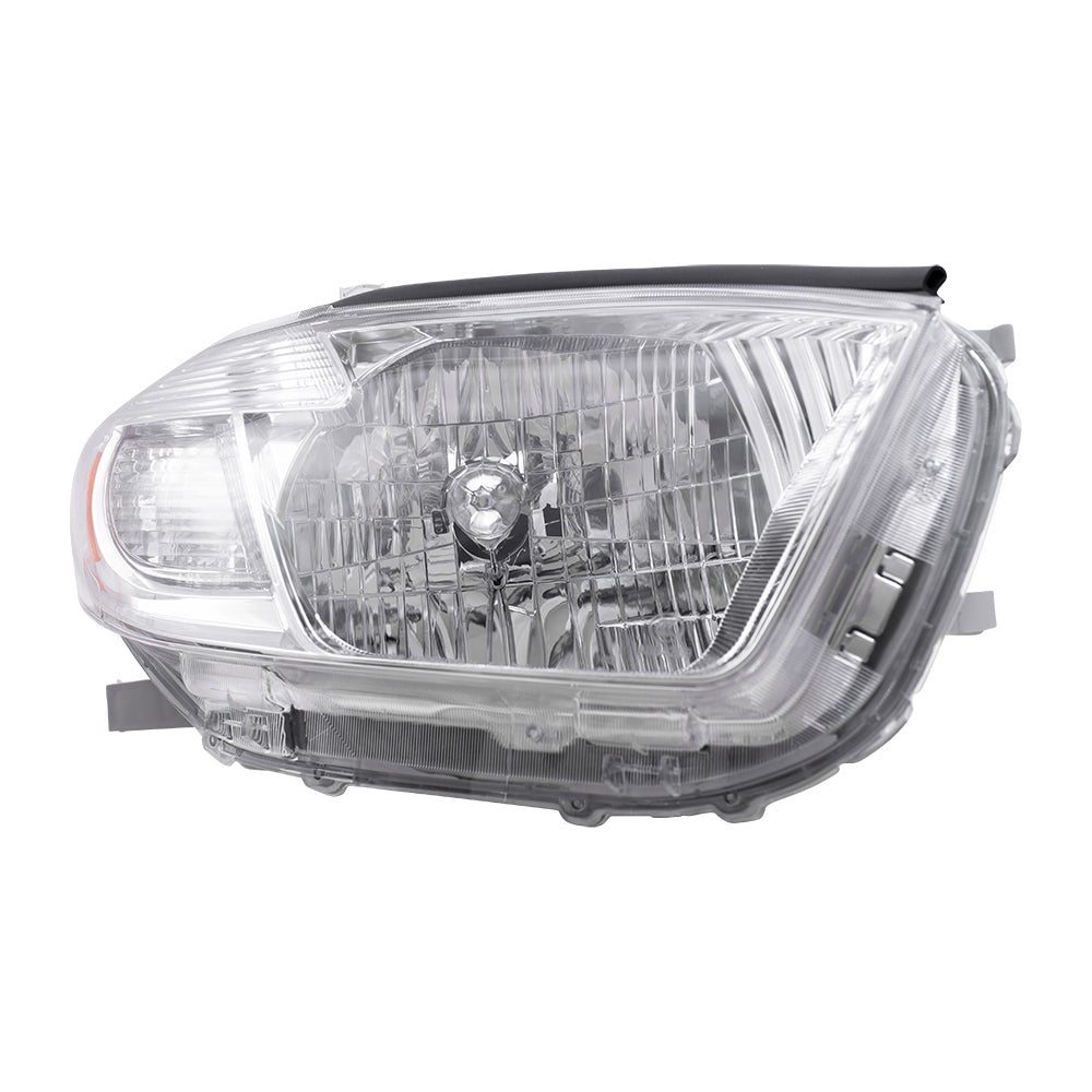 Brock Replacement Driver and Passenger Headlights Headlamps with Clear Lens Compatible with 2008-2010 Highlander SUV 8117048460 8113048470