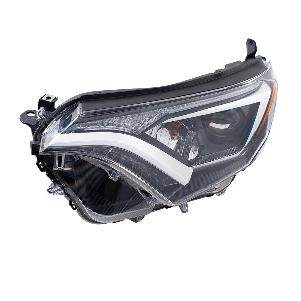 Brock Replacement Headlight Assembly Driver Halogen Headlamp Compatible with 2016-2018 RAV4 811500R080 81150-0R080