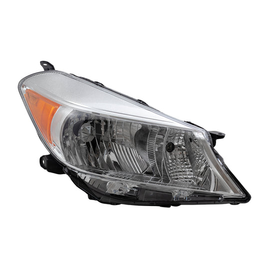 Brock Replacement Passengers Headlight Compatible with 12-14 Yaris Hatchback