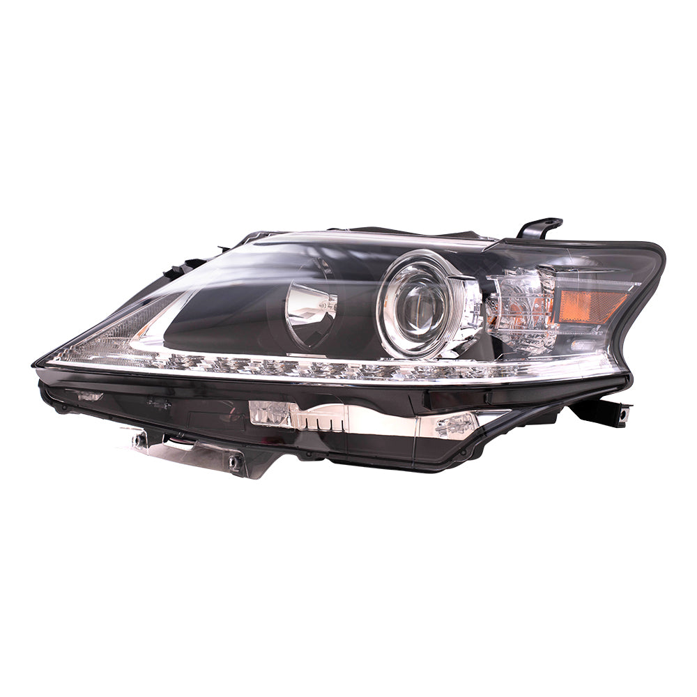 Brock Replacement Driver Side Halogen Combination Headlight Assembly Compatible with 13-15 RX 350 Built in Canada