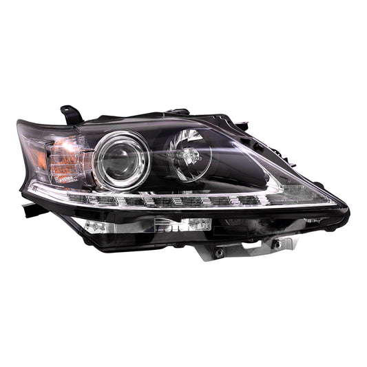 Brock Replacement Passenger Side Halogen Combination Headlight Assembly Compatible with 13-15 RX 350 Built in Canada