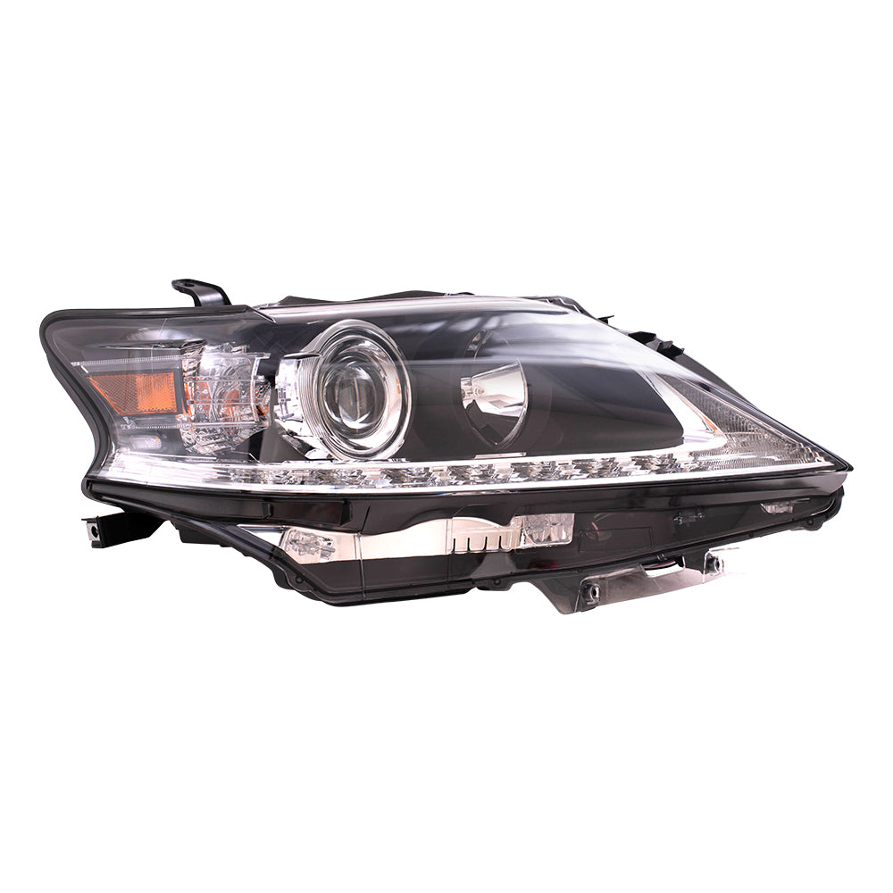 Brock Replacement Passenger Side Halogen Combination Headlight Assembly Compatible with 13-15 RX 350 Built in Canada