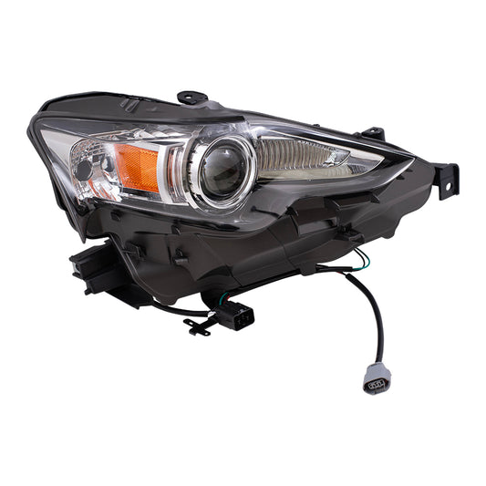 Brock Replacement Passenger Side HID Combination Headlight Assembly without HID Kit Compatible with 2014-2016 IS