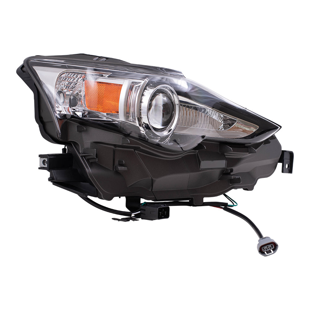 Brock Replacement Passenger Side HID Combination Headlight Assembly without HID Kit Compatible with 2014-2016 IS