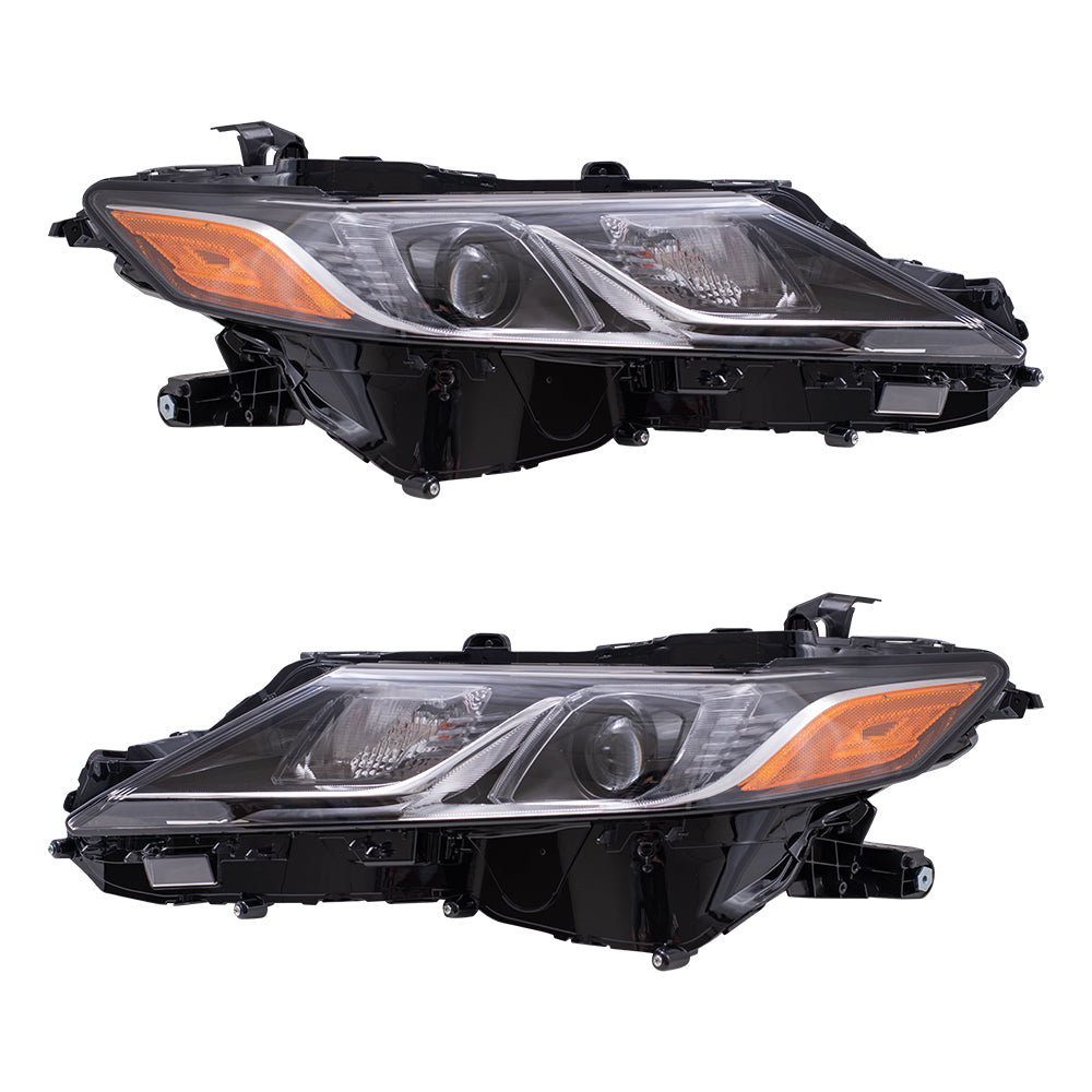 Brock Aftermarket Replacement Driver Left Passenger Right Side Bi-LED Combination Headlights without LED Signal Light Compatible with 2019-2020 Camry L NORTH AMERICA BUILT ONLY