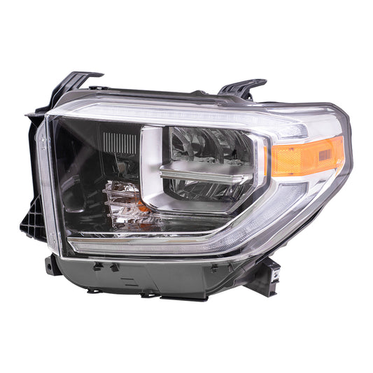 Brock Replacement Driver Side LED Combination Headlight Assembly without Smoked Chrome Accent Compatible with 2018-2021 Tundra