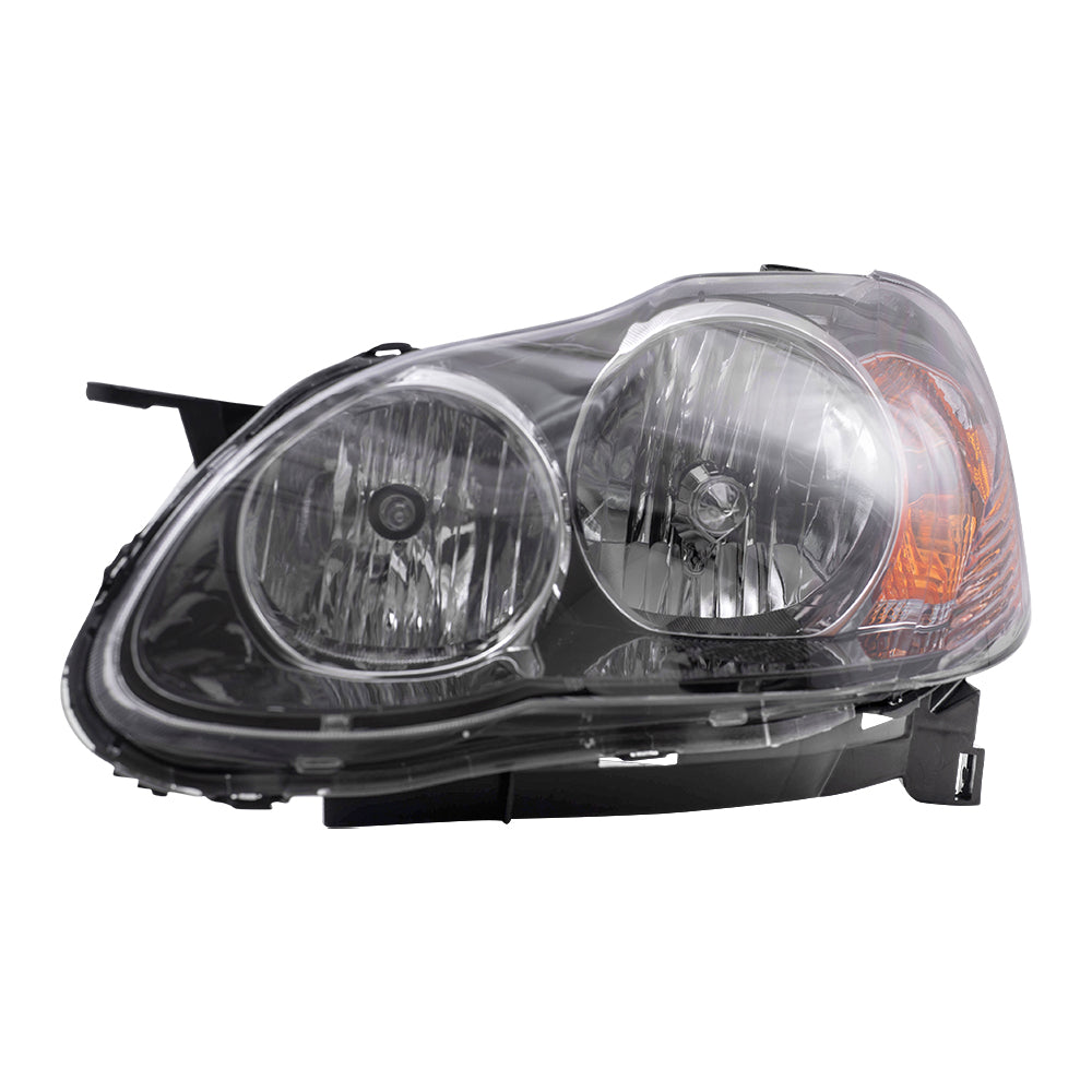 Brock Replacement Drivers Halogen Headlight Headlamp with Smoked Lens Compatible with 2005-2008 Corolla 8115002360