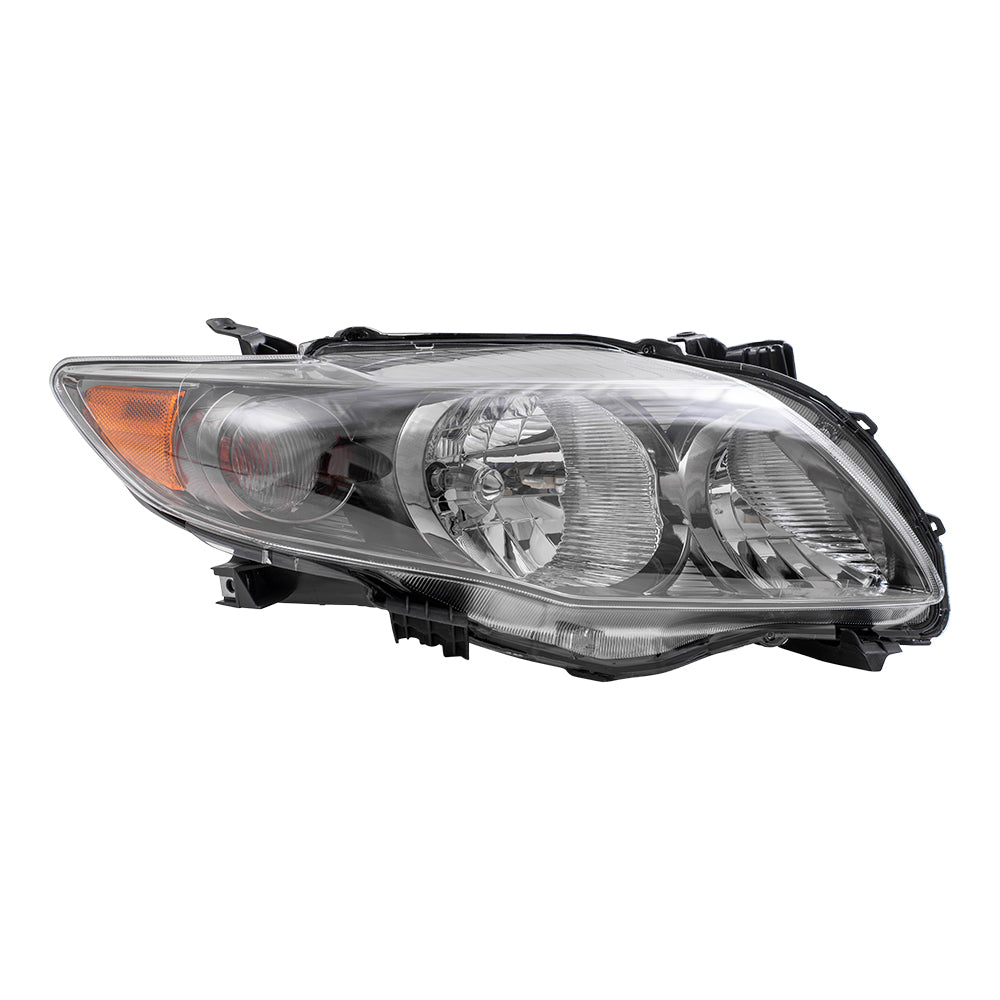 Brock Replacement Driver and Passenger Headlights with Black Housing Compatible with Corolla 81150-02680 81110-02680