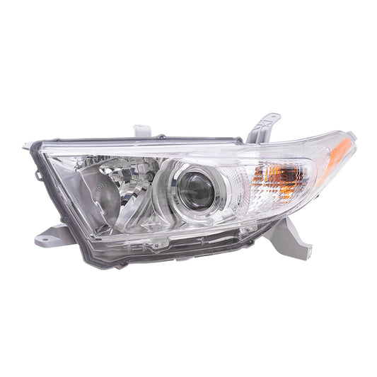 Brock Replacement Drivers Headlight Headlamp Compatible with 2011-2013 Highlander SUV 81150-0E130