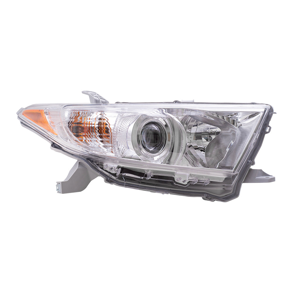 Brock Replacement Driver and Passenger Headlights Headlamps Compatible with 2011-2013 Highlander SUV 81150-0E130 81150-0E110