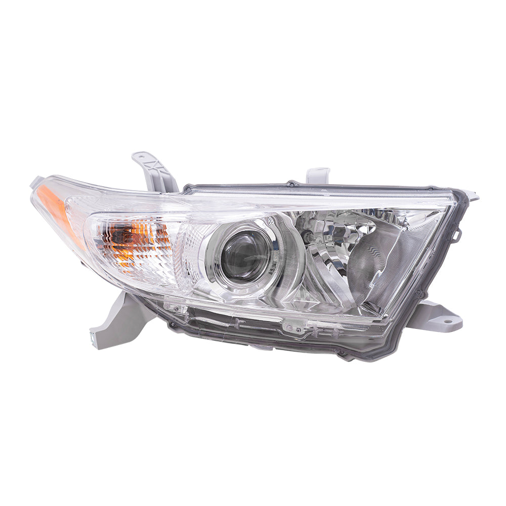 Brock Replacement Passengers Headlight Headlamp Compatible with 2011-2013 Highlander SUV 81150-0E110