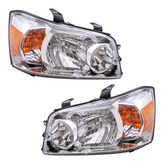 Brock Replacement Driver and Passenger Headlights Headlamps Compatible with 2007 Highlander 81170-48550 81130-48550