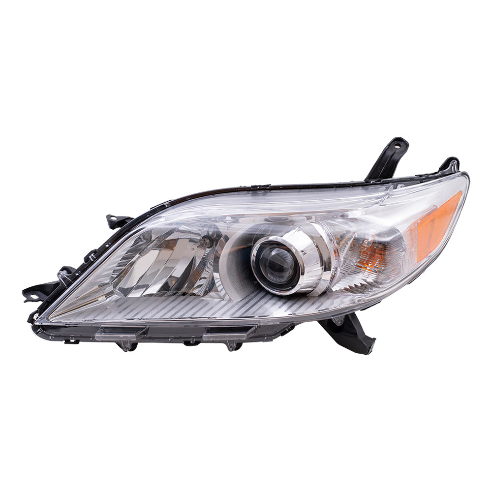 Brock Replacement Driver Halogen Headlight without LED Daytime Running Light Compatible with 2011-2020 Toyota Sienna EXCEPT SE