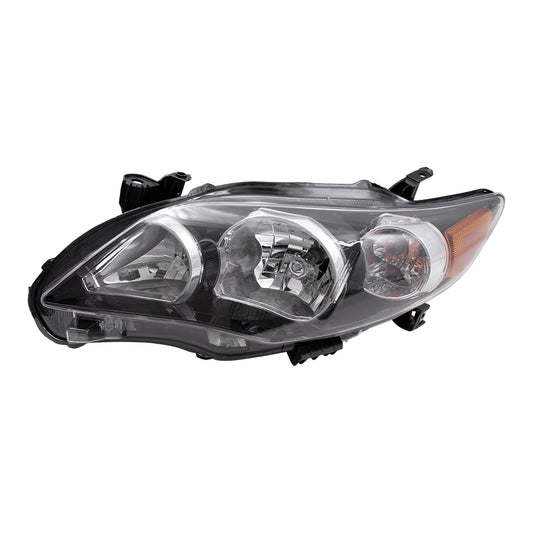 Brock Replacement Drivers Headlight Headlamp with Black Housing Compatible with Corolla 8115002B60