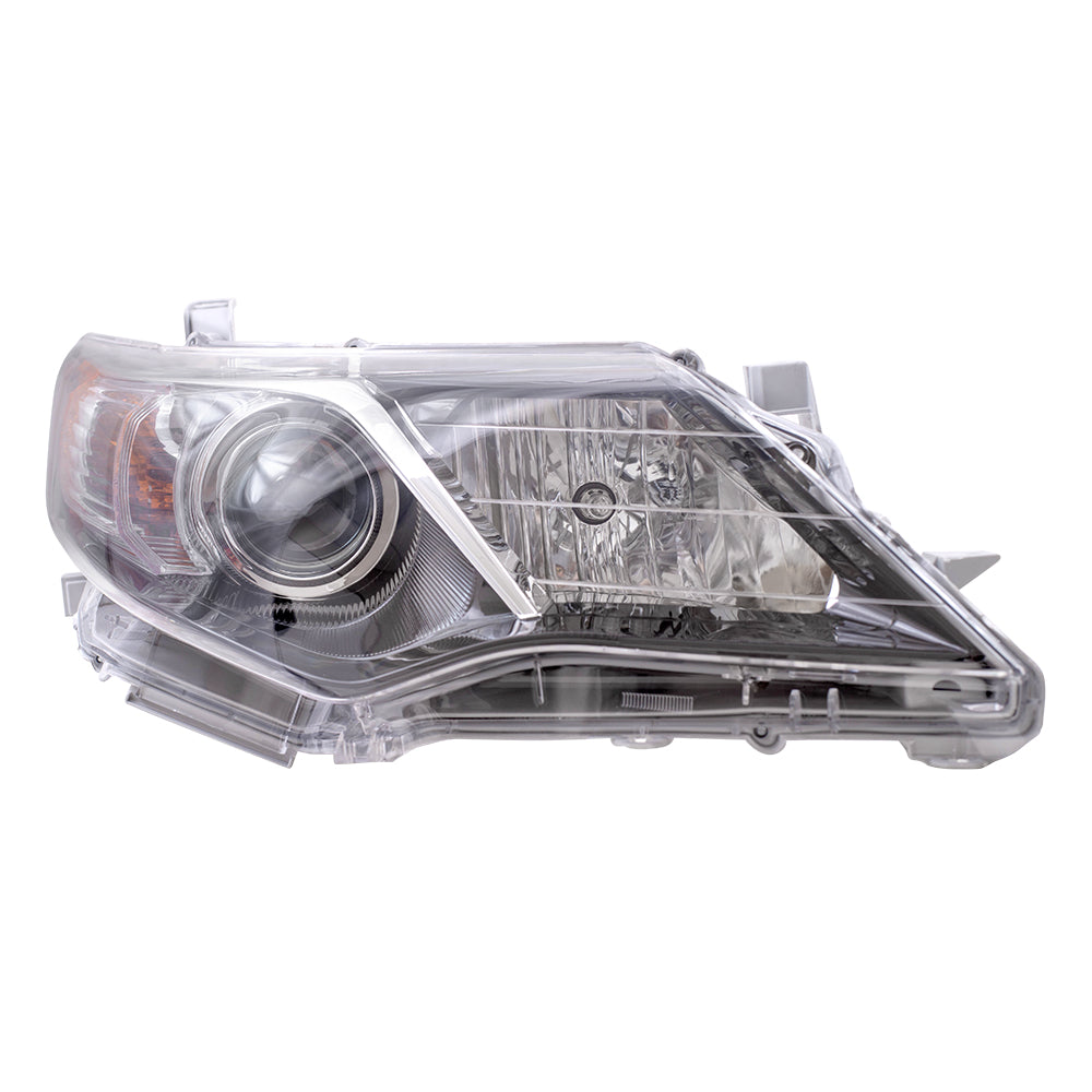 Brock Replacement Driver and Passenger Halogen Headlights with Black Bezels Compatible with 12-14 Camry 8115006800 8111006800