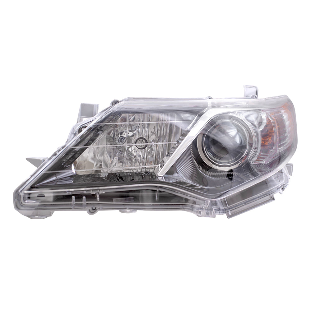 Brock Replacement Drivers Halogen Combination Headlight Headlamp Lens with Black Bezel Compatible with 12-14 Camry 8115006800