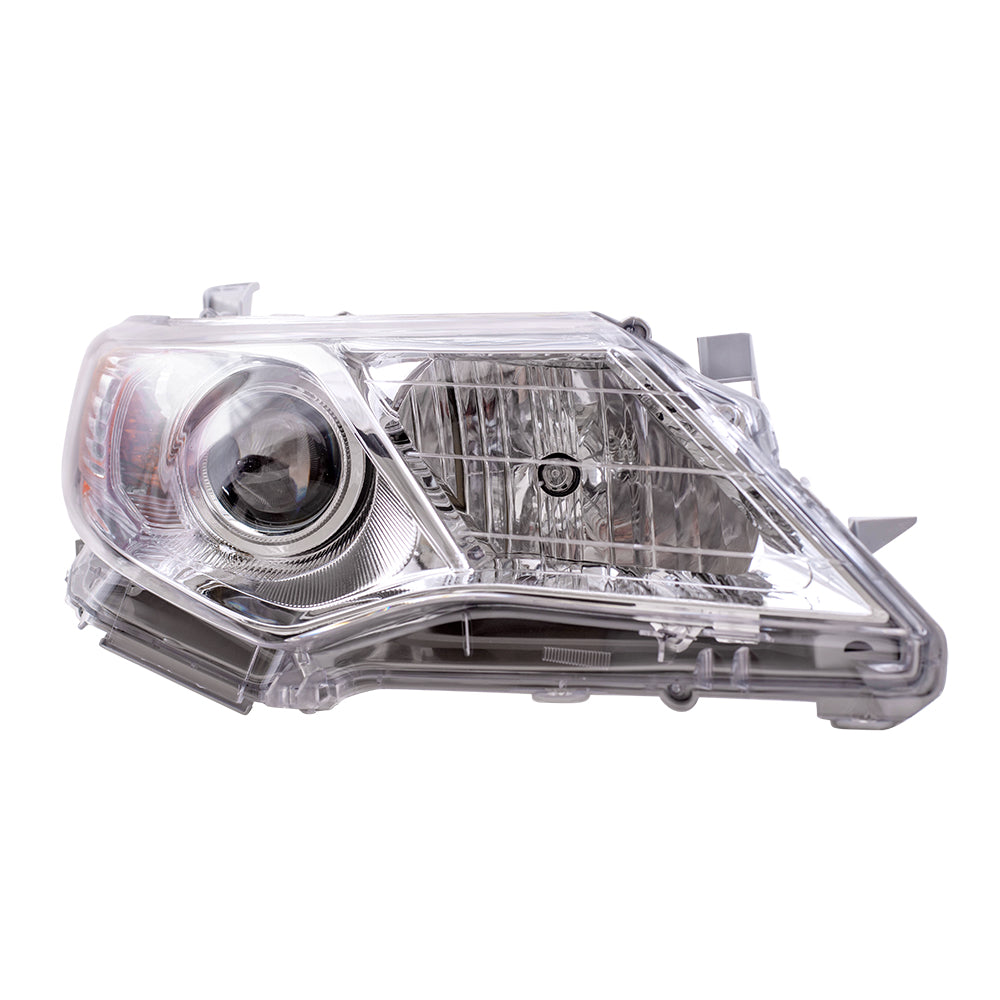 Brock Replacement Passengers Halogen Combination Headlight Headlamp with Chrome Bezel Compatible with 12-14 Camry 8111006470