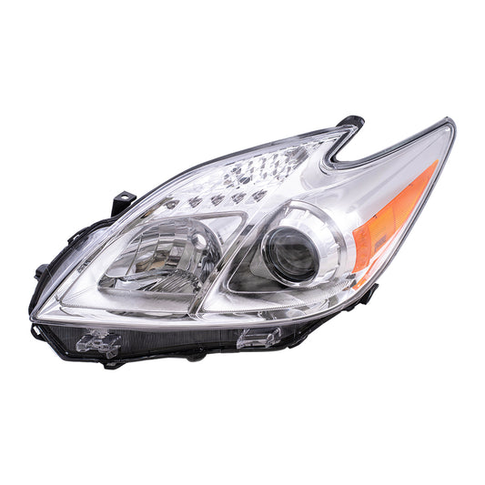 Brock Aftermarket Replacement Driver Left Halogen Combination Headlight Assembly Compatible With 2012-2015 Toyota Prius