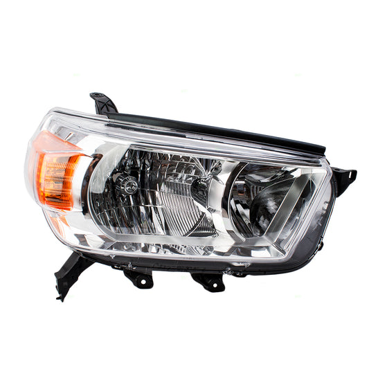 Brock Replacement Passengers Combination Headlight Headlamp Unit w/ Chrome Bezel Compatible with 4Runner 8113035520