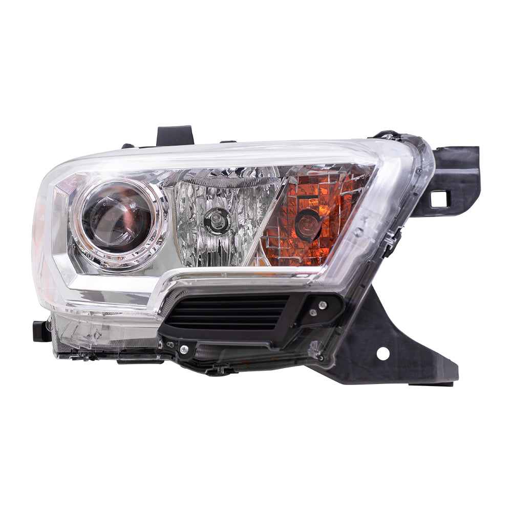 Brock Aftermarket Replacement Driver Left Passenger Right Halogen Combination Headlight Assembly Without LED Daytime Running Light Set Compatible With 2019-2021 Toyota Tacoma Without Fog Lights