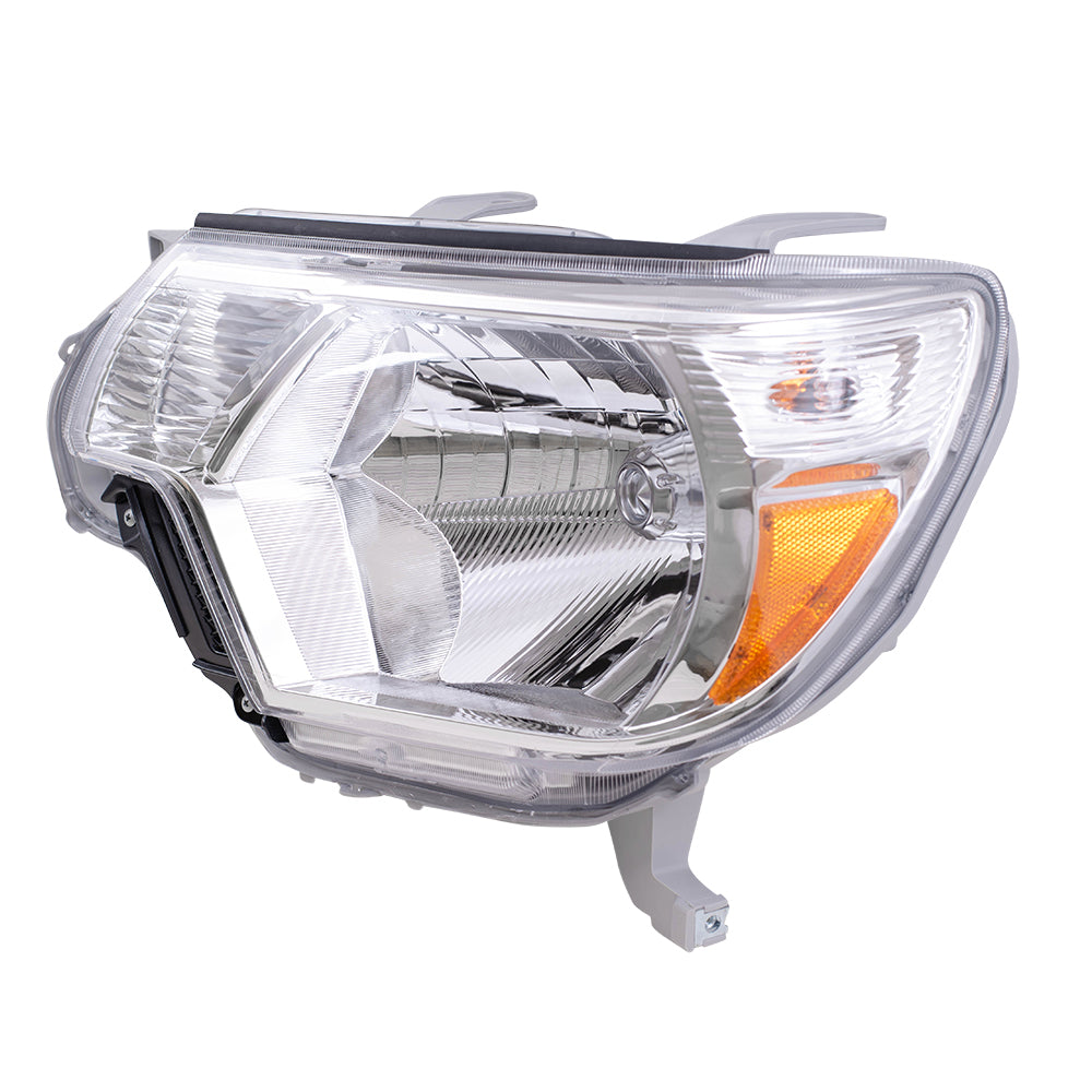 Brock Replacement Drivers Headlight Lens with Chrome Bezel Compatible with Tacoma Pickup Truck 81150-04180