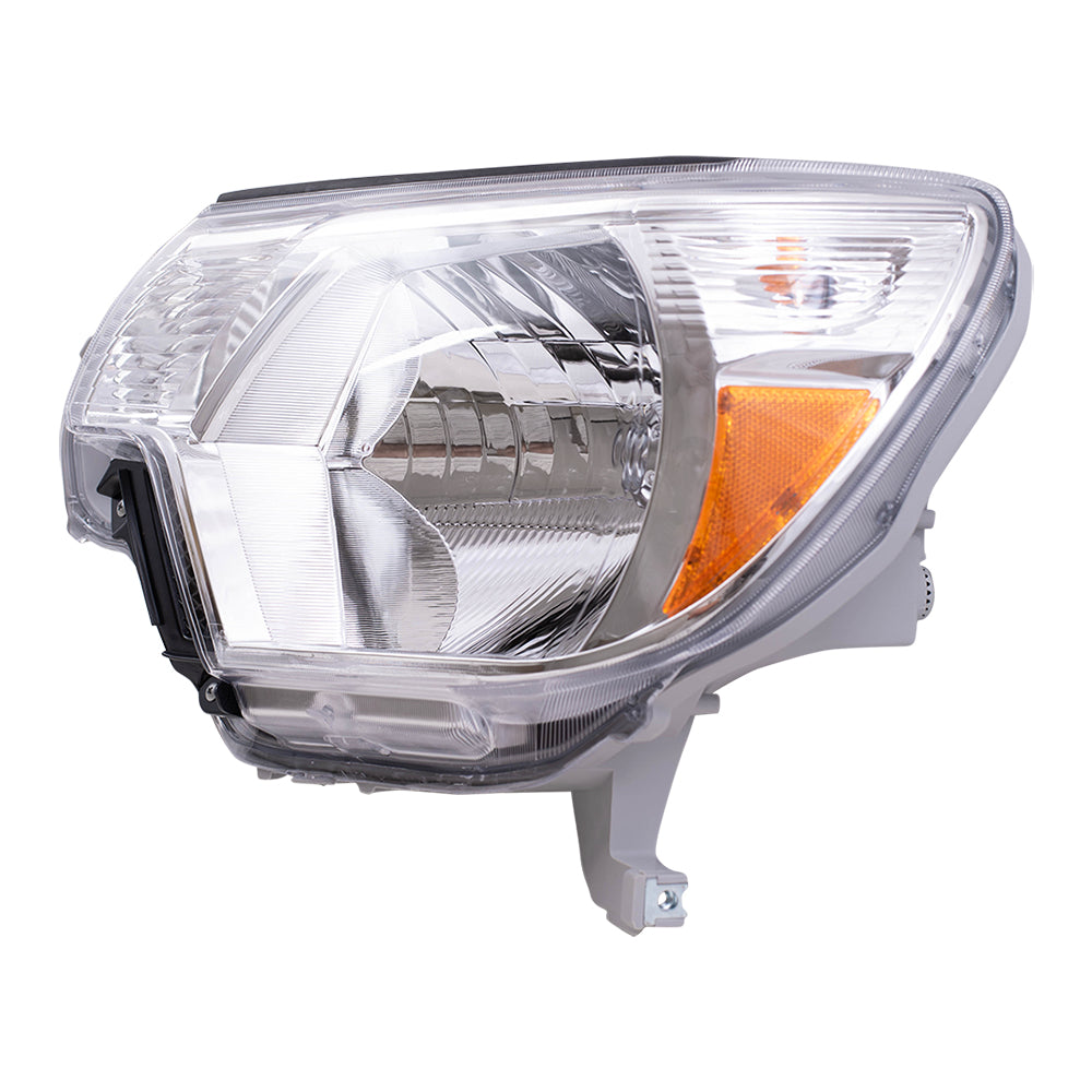 Brock Replacement Driver and Passenger Headlights with Chrome Bezels Compatible with Tacoma Pickup Truck 81150-04180 81110-04180