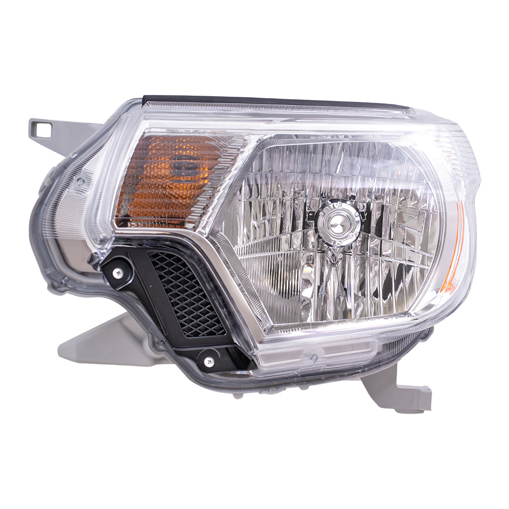 Brock Replacement Drivers Headlight Lens with Chrome Bezel Compatible with Tacoma Pickup Truck 81150-04180